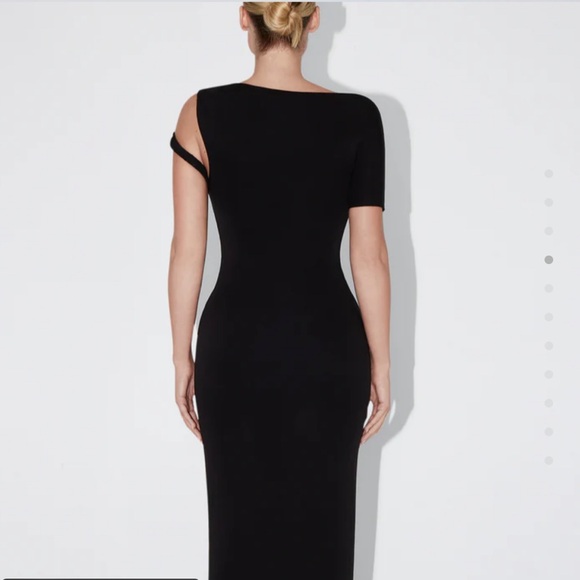 KHY DROP 004 Black Suede Stretch Twist Maxi Dress Size Medium - Picture 11 of 16